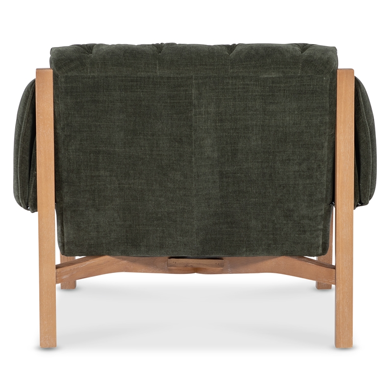Beaumont Lane Contemporary Tufted Accent Chair with Green Fabric