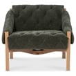 Beaumont Lane Contemporary Tufted Accent Chair with Green Fabric