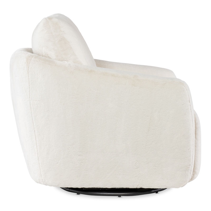 Beaumont Lane Swivel Chair with Power Footrest with White Fabric