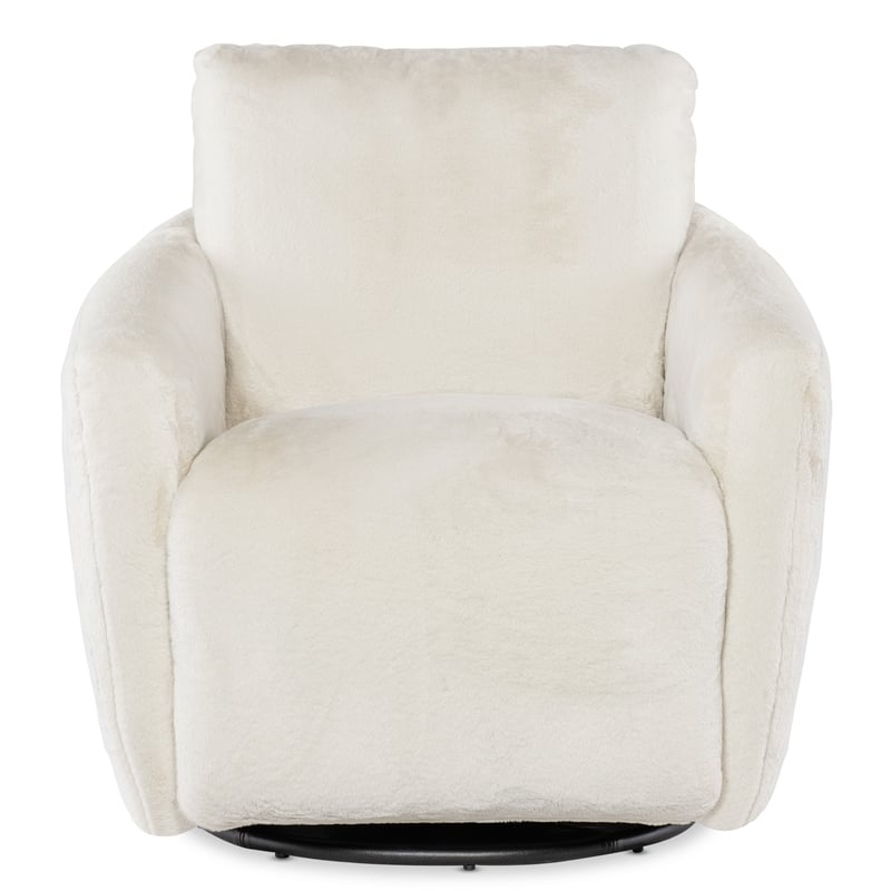 Beaumont Lane Swivel Chair with Power Footrest with White Fabric
