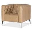 Beaumont Lane Traditional Stationary Chair with Beige Leather