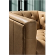 Beaumont Lane Traditional Stationary Chair with Beige Leather