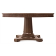 Beaumont Lane Round Pedestal Dining Table in Dark Natural Wood Finish