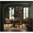 Beaumont Lane Round Pedestal Dining Table in Dark Natural Wood Finish