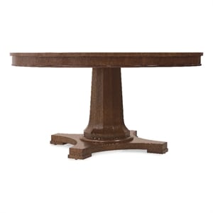 Beaumont Lane Round Pedestal Dining Table in Dark Natural Wood Finish