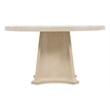 Beaumont Lane Round Dining Table with Marble Top on a Natural Wood Base