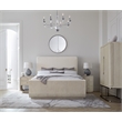 Beaumont Lane Modern Queen Beige Fabric Upholstered Panel Bed
