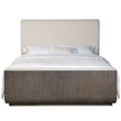Beaumont Lane Modern Queen Beige Fabric Upholstered Panel Bed