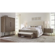 Beaumont Lane Modern Queen Beige Fabric Upholstered Panel Bed
