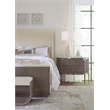Beaumont Lane Modern Queen Beige Fabric Upholstered Panel Bed