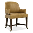 Beaumont Lane Traditional Game Chair with Casters in Brown Leather