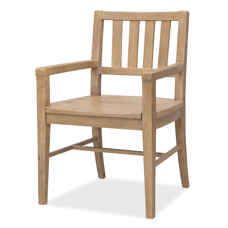 Beaumont Lane Driftwood Splatback Arm Chair in Light Brown Wood