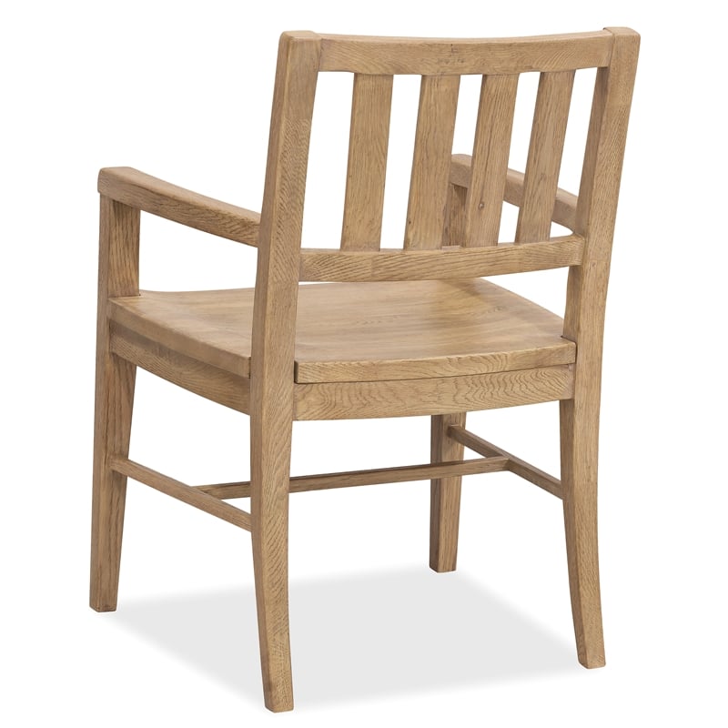 Beaumont Lane Driftwood Splatback Arm Chair in Light Brown Wood