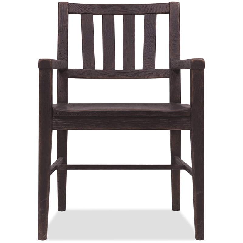 Beaumont Lane Transitional Driftwood Splatback Arm Chair in Black Wood