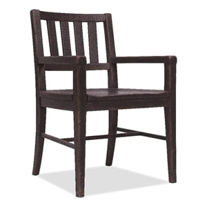 Beaumont Lane Transitional Driftwood Splatback Arm Chair in Black Wood