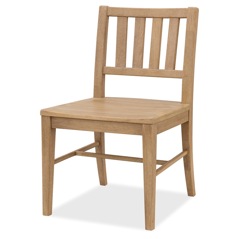Beaumont Lane Driftwood Splatback Side Chair in Light Brown Wood