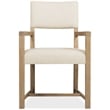 Beaumont Lane Transitional Driftwood Upholstered Arm Chair in Beige Wood