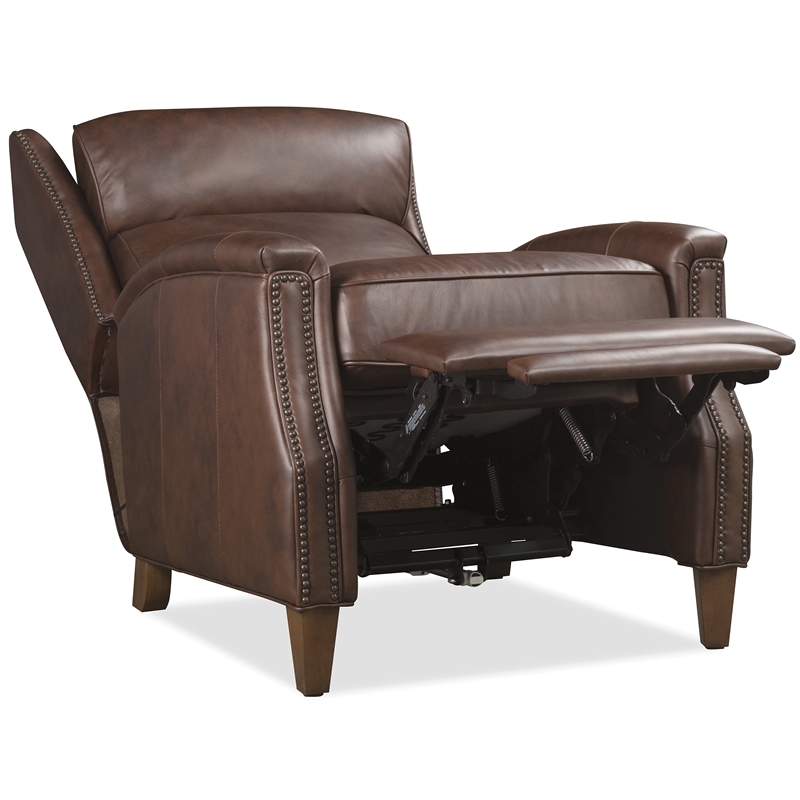 Beaumont Lane Lansing Power Recliner with Power Headrest in Brown Leather
