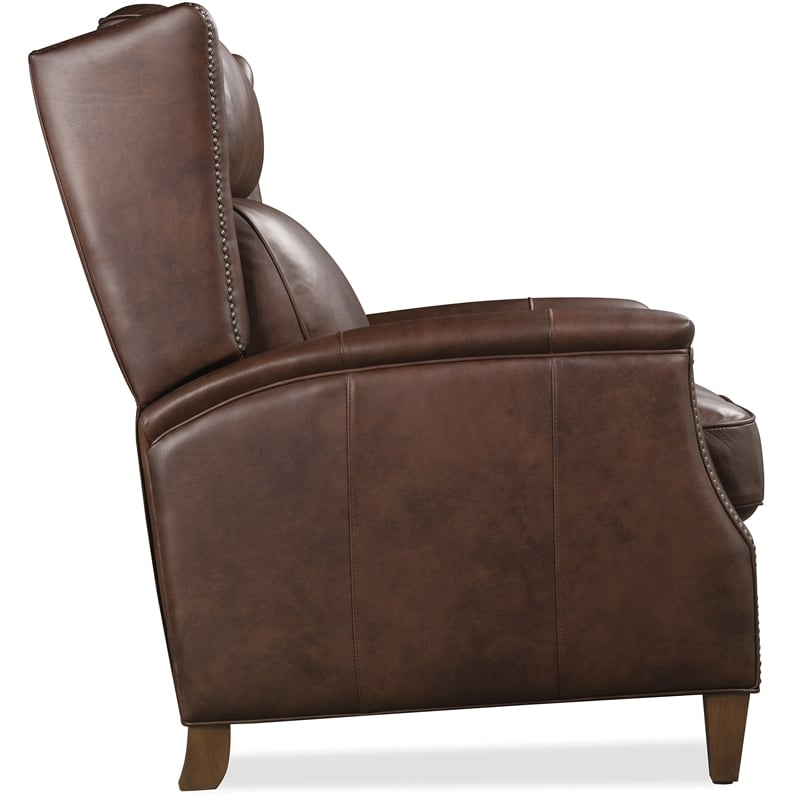 Beaumont Lane Lansing Power Recliner with Power Headrest in Brown Leather