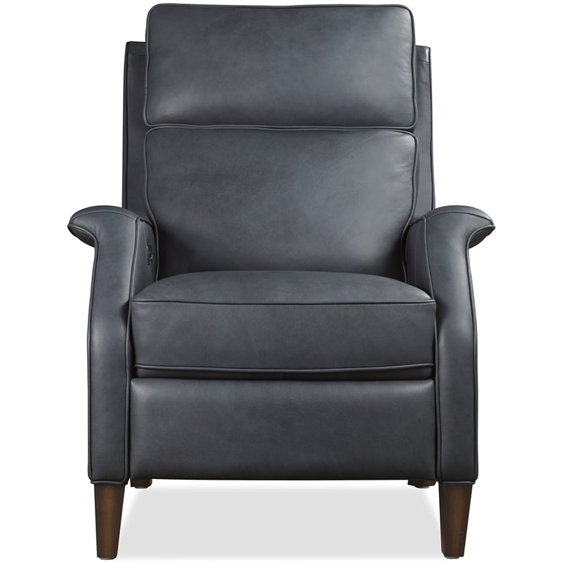 Beaumont Lane Wrenn Power Recliner with Power Headrest in Blue Leather