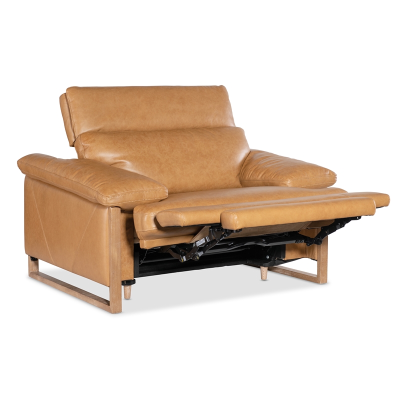 Beaumont Lane Power Recliner with Power Headrest in Brown Leather