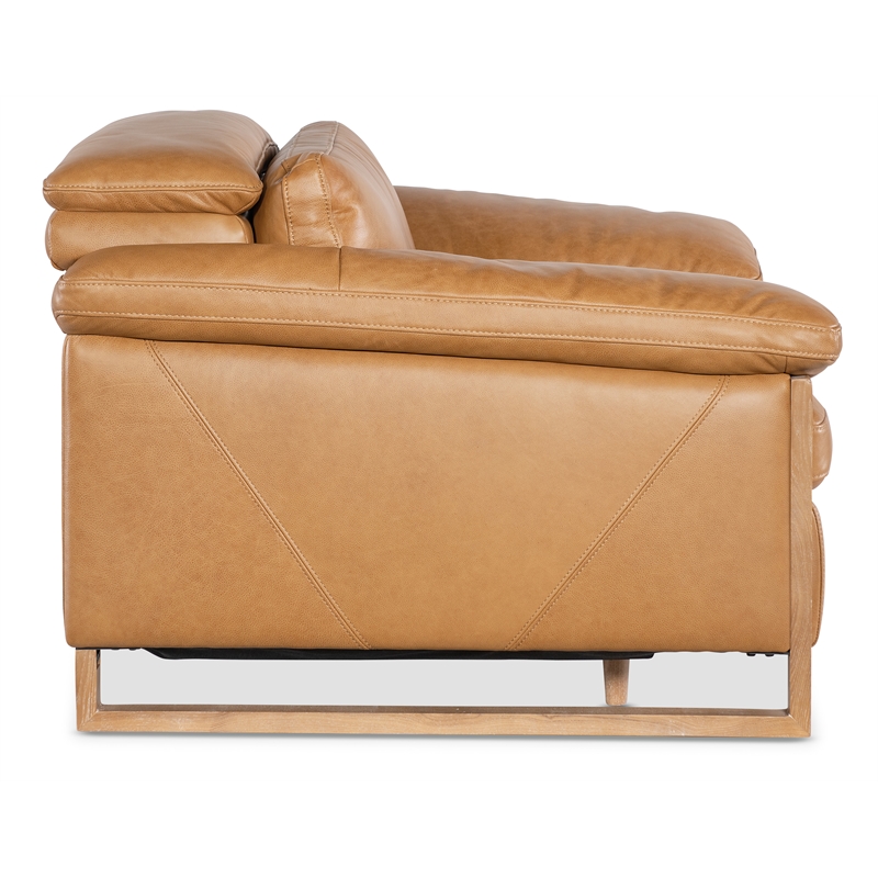 Beaumont Lane Power Recliner with Power Headrest in Brown Leather