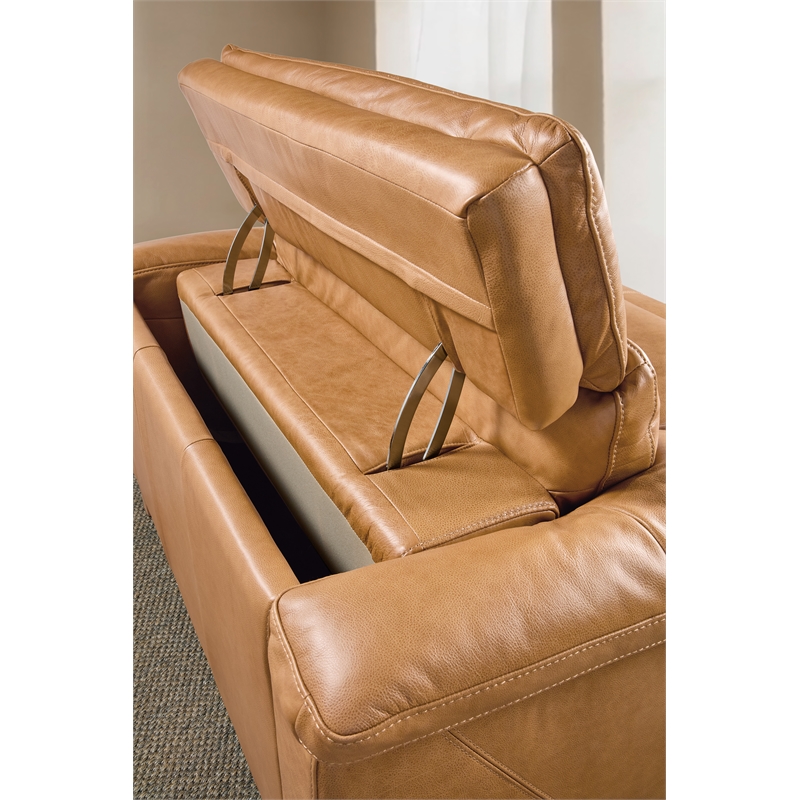 Beaumont Lane Power Recliner with Power Headrest in Brown Leather