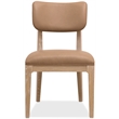 Beaumont Lane Contemporary Upholstered Side Chair in Brown Leather