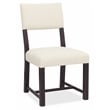 Beaumont Lane Transitional Upholstered Side Chair in Beige Wood