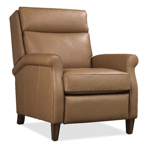 Beaumont Lane Power Recliner with Pop-Up Headrest in Brown Leather