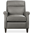 Beaumont Lane Power Recliner with Pop-Up Headrest in Gray Leather