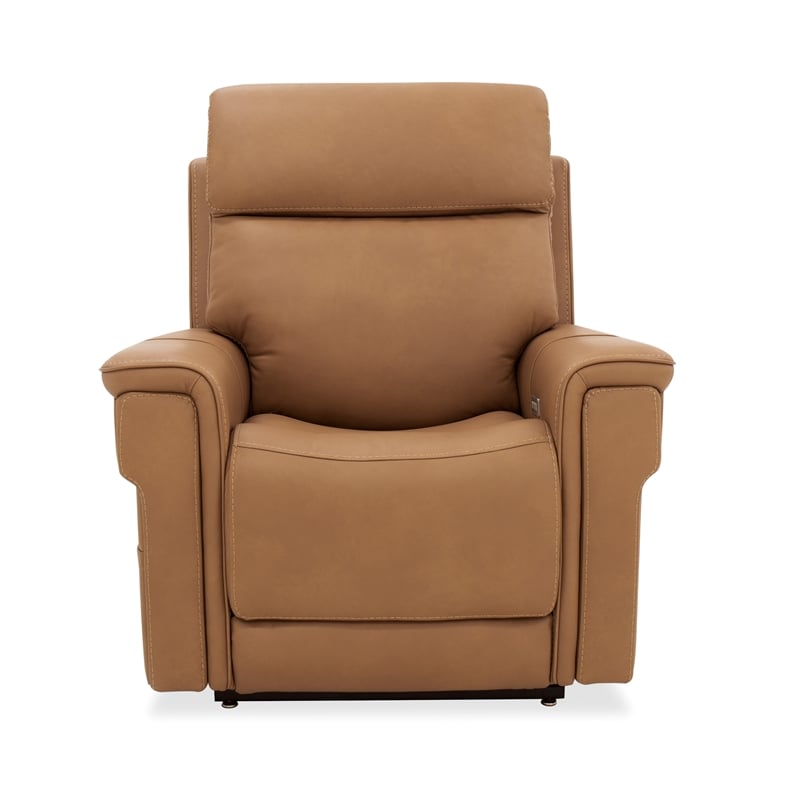 Beaumont Lane Lift Chair with Power Recline Headrest and Lumbar in Brown Leather