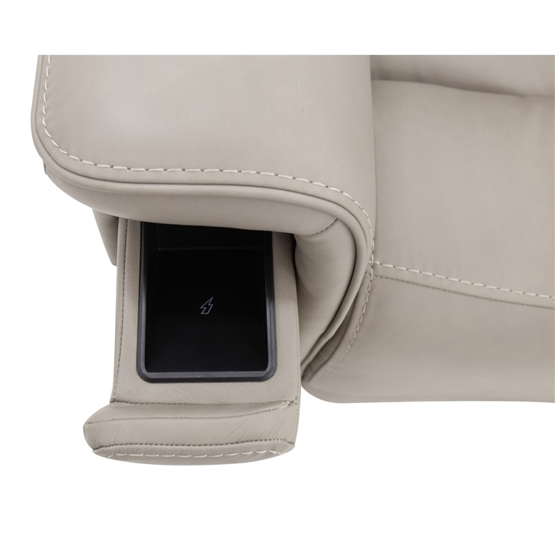 Beaumont Lane Lift Chair with Power Recline Headrest and Lumbar in Gray Leather