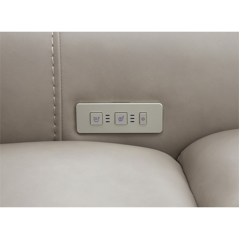 Beaumont Lane Lift Chair with Power Recline Headrest and Lumbar in Gray Leather