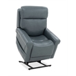 Beaumont Lane Lift Chair with Power Recline Headrest and Lumbar in Blue Leather