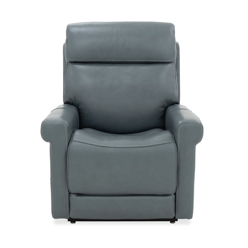 Beaumont Lane Lift Chair with Power Recline Headrest and Lumbar in Blue Leather