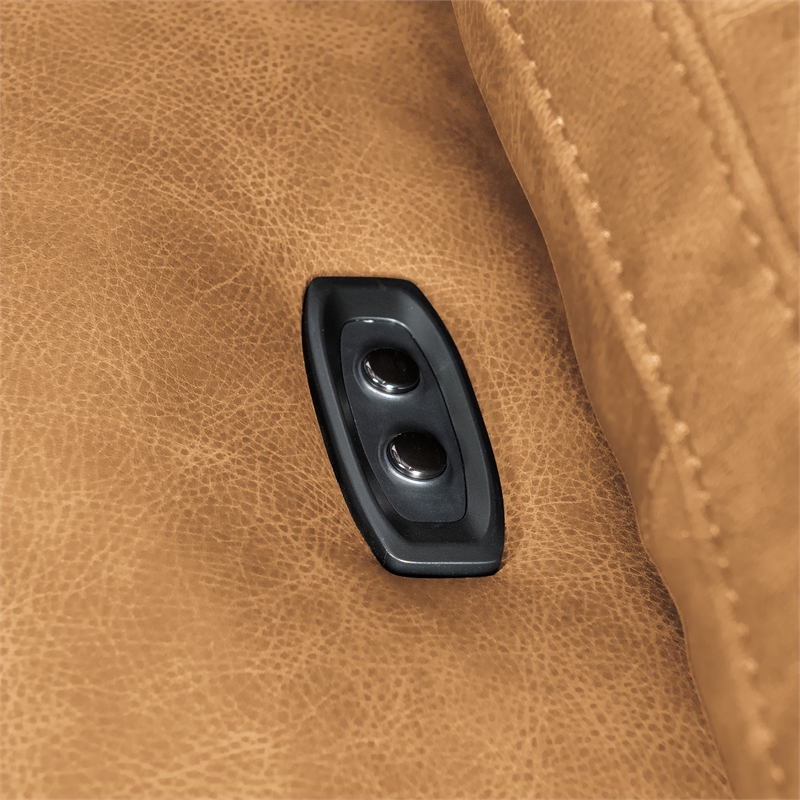 Beaumont Lane Power Sofa with Power Headrest in Brown Leather