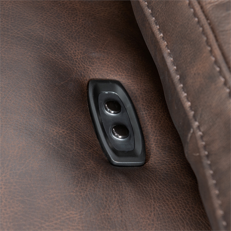 Beaumont Lane Power Sofa with Power Headrest in Brown Leather