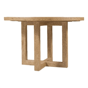 Beaumont Lane Transitional 48&quot Round Dining Table in Light Brown Wood