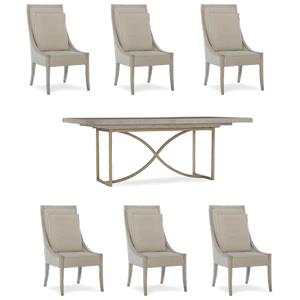 Beaumont Lane Set of 7 80&quot Rectangular Dining Table and Host Chairs