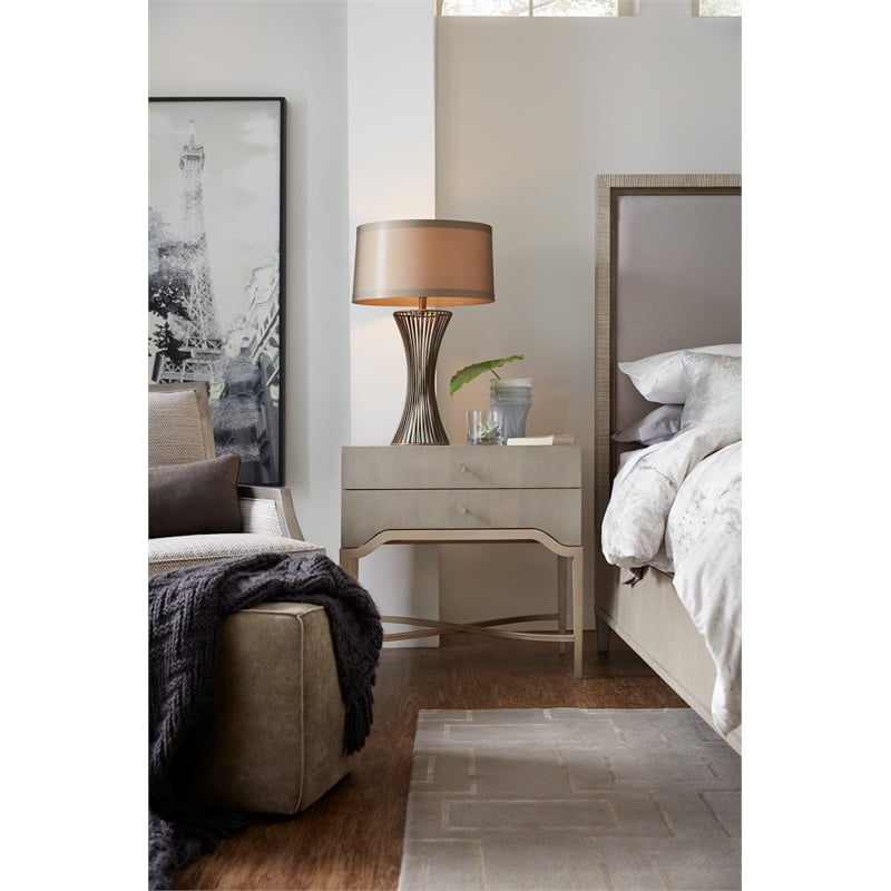 Beaumont Lane Set of 5 King Upholstered Bed & Dresser & Mirror & Nightstands