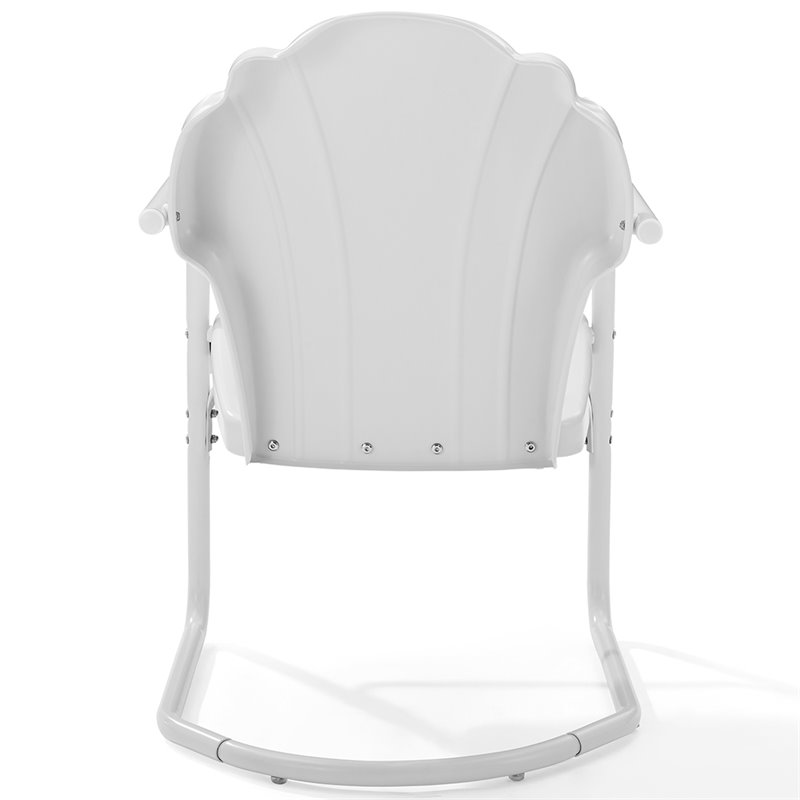 Beaumont Lane Contemporary Metal Patio Chairs in White (Set of 2)