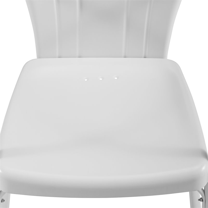 Beaumont Lane Contemporary Metal Patio Chairs in White (Set of 2)