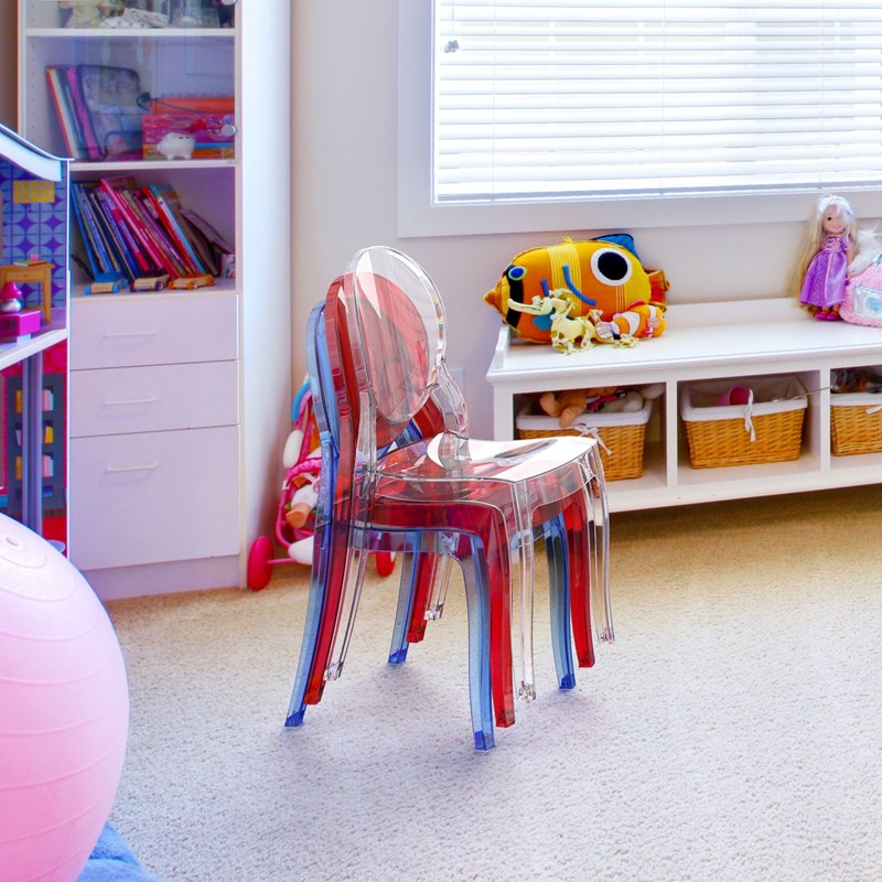 Beaumont Lane Modern Polycarbonate Stackable Baby Chair in Glossy White