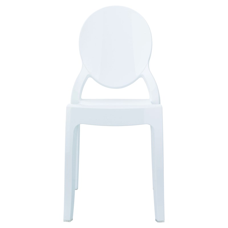 Beaumont Lane Modern Polycarbonate Stackable Baby Chair in Glossy White