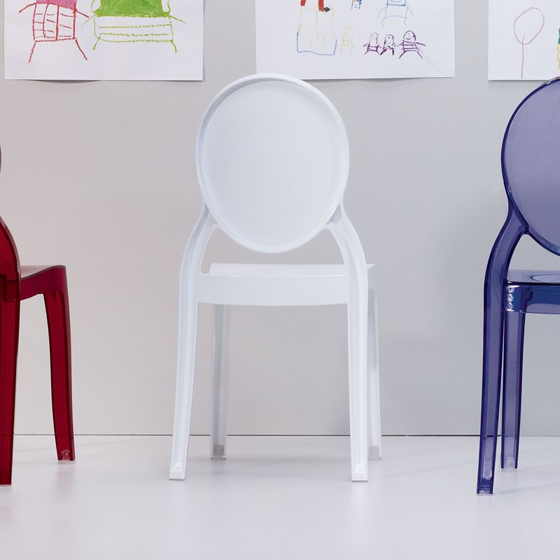 Beaumont Lane Modern Polycarbonate Stackable Baby Chair in Glossy White