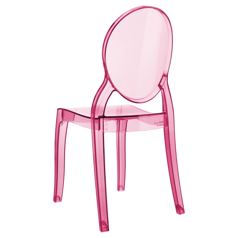 Beaumont Lane Modern Polycarbonate Stackable Baby Chair in Transparent Pink