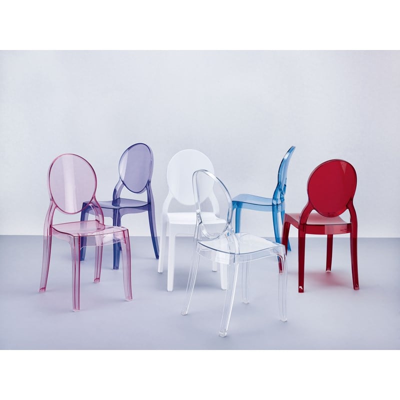 Beaumont Lane Modern Polycarbonate Stackable Baby Chair in Transparent Pink