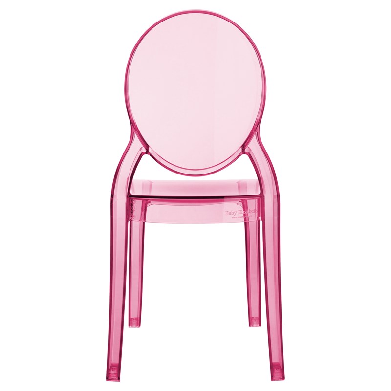 Beaumont Lane Modern Polycarbonate Stackable Baby Chair in Transparent Pink