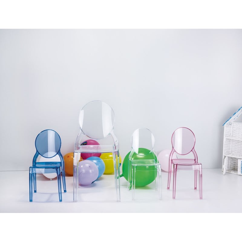 Beaumont Lane Modern Polycarbonate Stackable Baby Chair in Transparent Pink